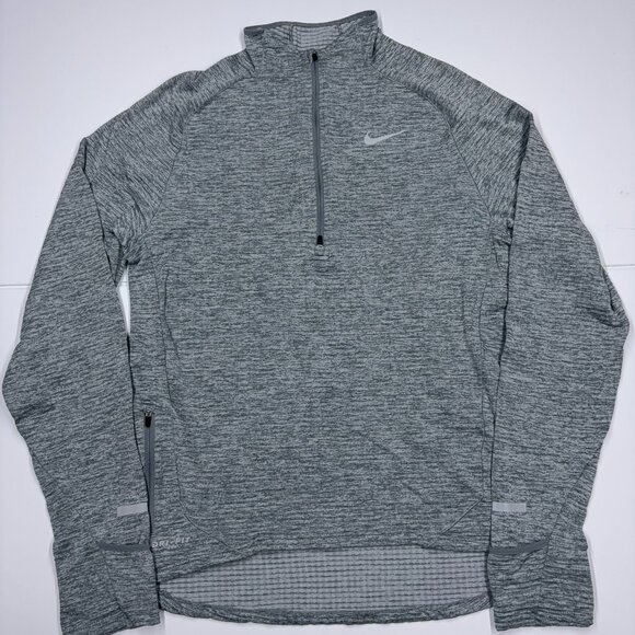 Nike Other - Nike Men's Sweatershirt Half Zip Running Dri Fit Thumb Hole Gray - Size Small